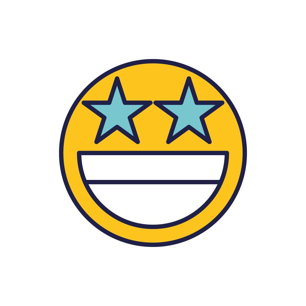 social media emoticon star eyes vector