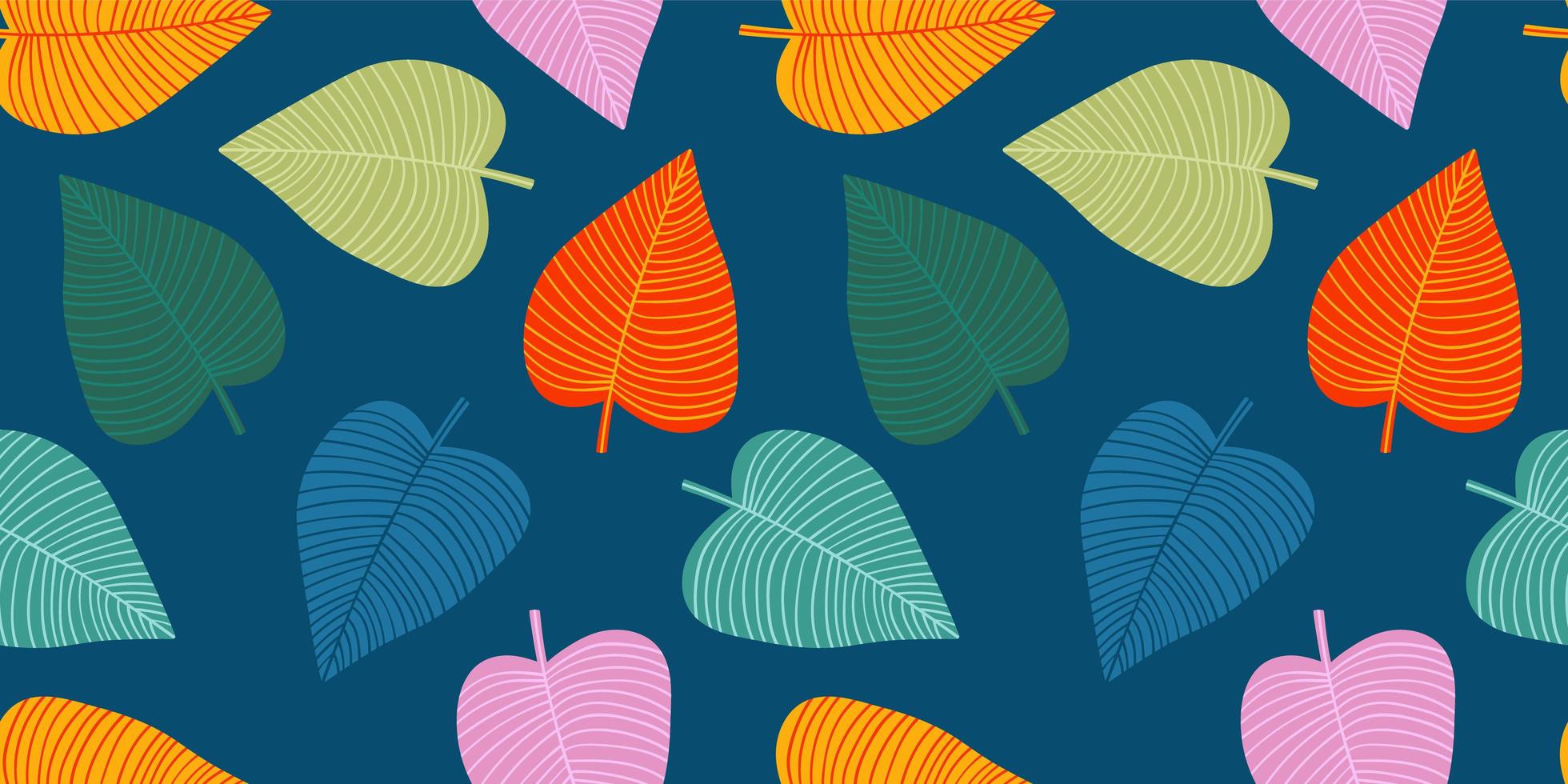 patrón divertido brillante con hojas abstractas vector