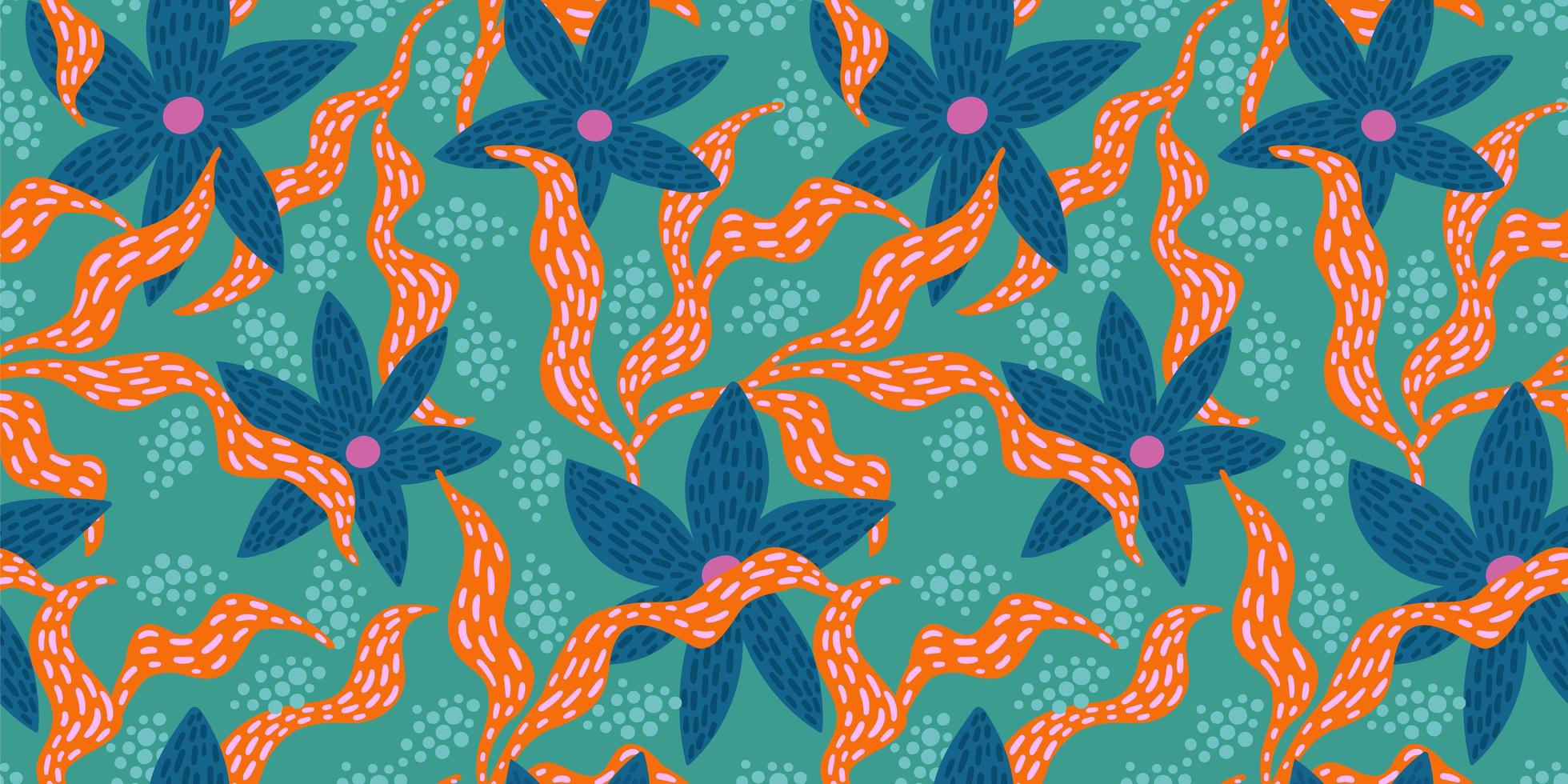 Bright funny pattern with abstract leaves vector