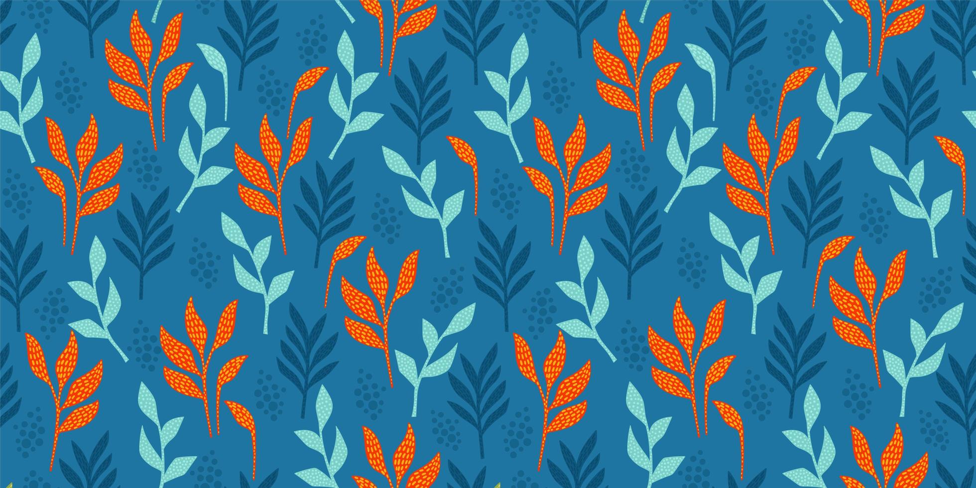 Bright funny pattern with abstract leaves vector