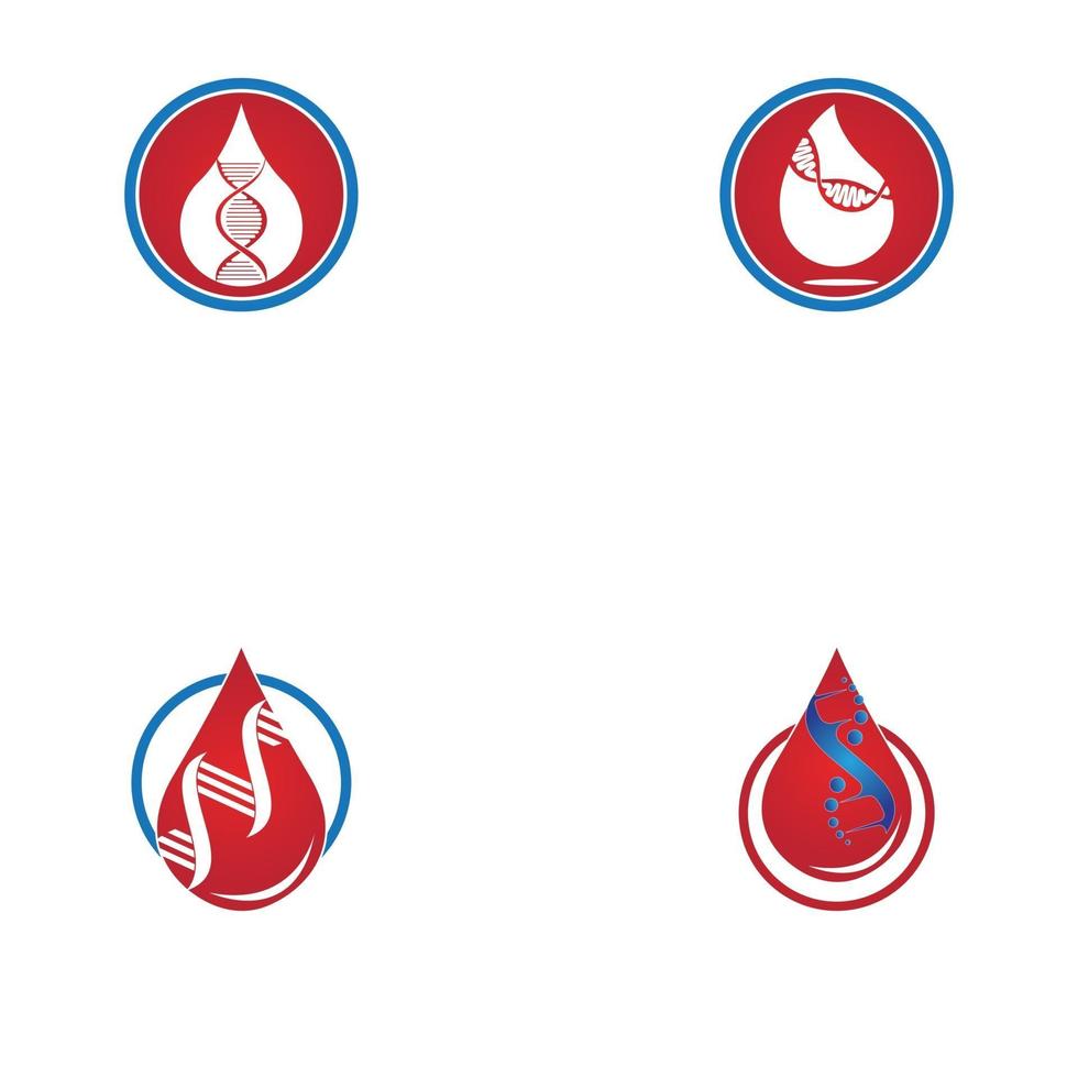 sangre, adn, genético, icono, señal, logotipo vector