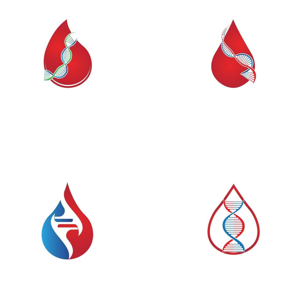 sangre, adn, genético, icono, señal, logotipo vector
