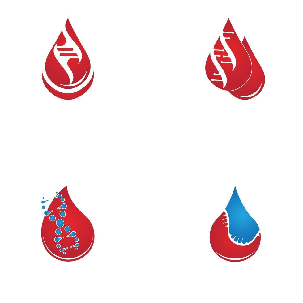 sangre, adn, genético, icono, señal, logotipo vector