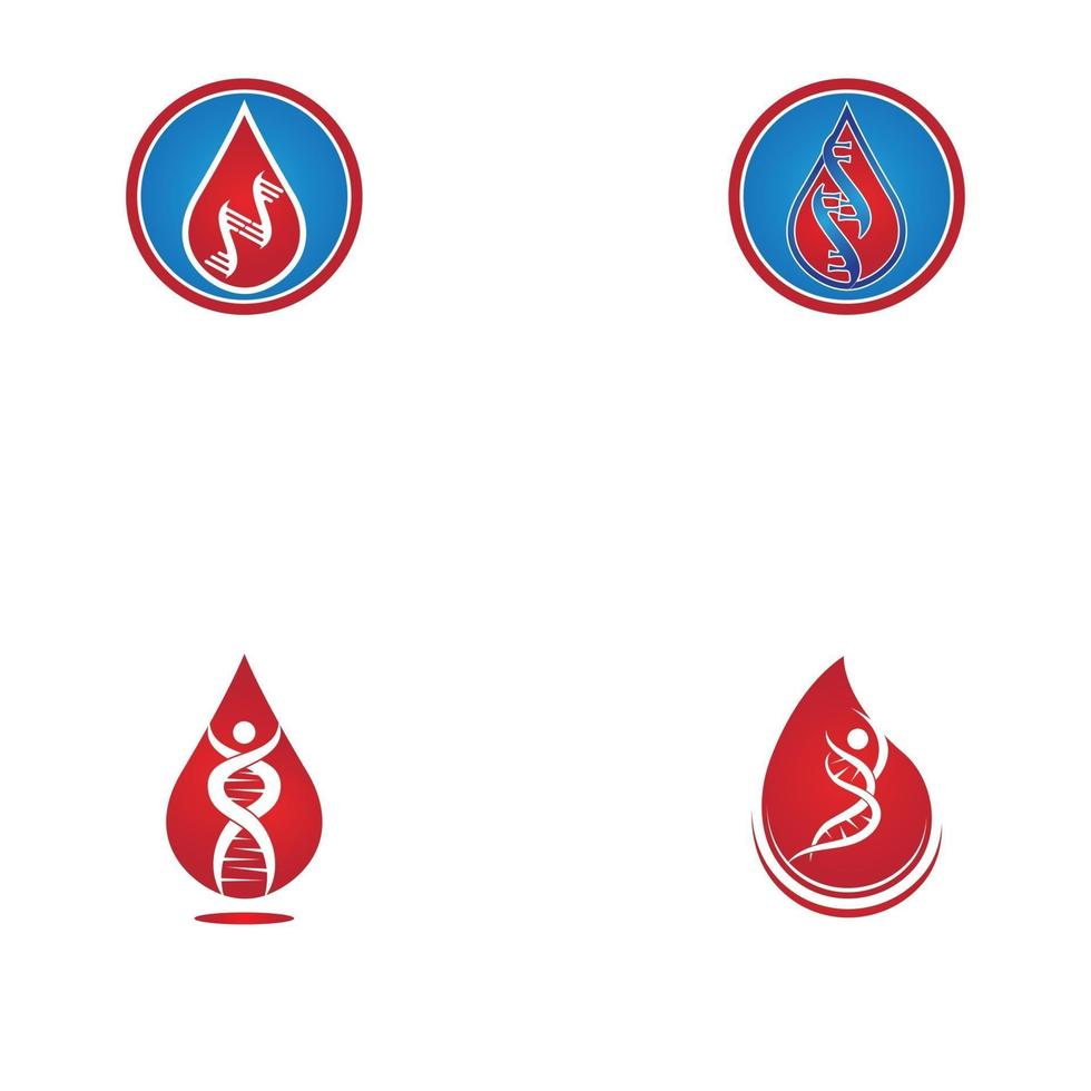 Blood DNA genetic icon sign logo vector