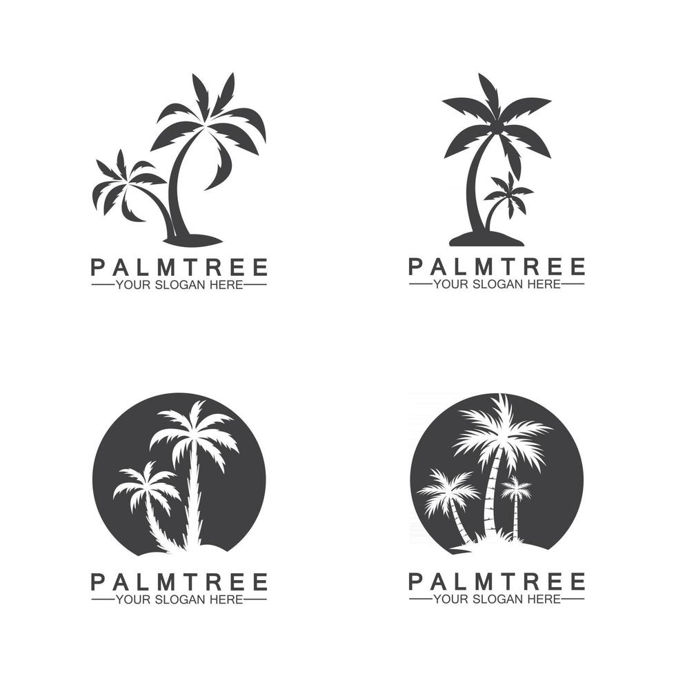 Palm tree summer logo template vector