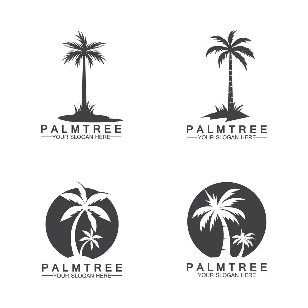 Palm tree summer logo template vector