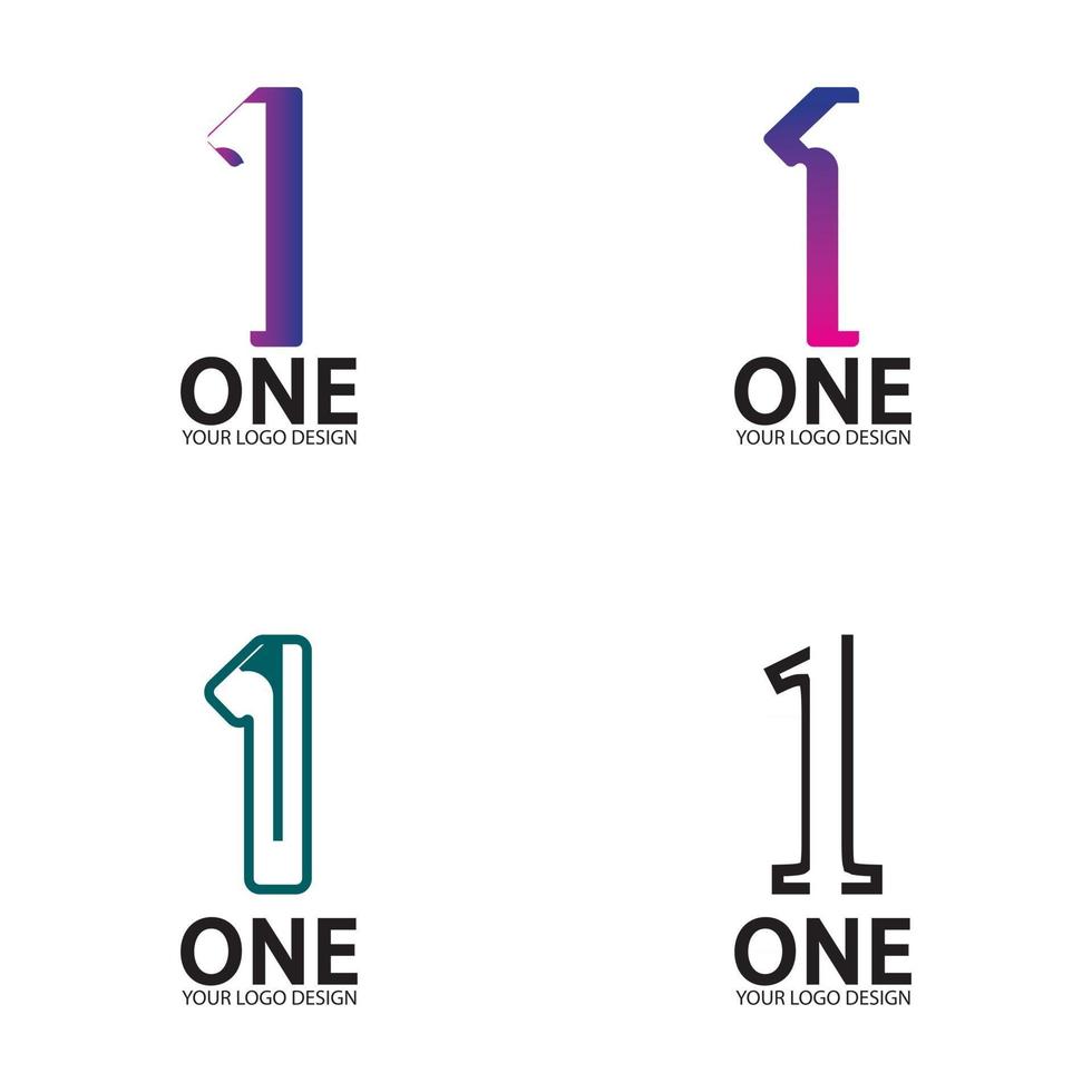 Number 1 logo vector icon design template