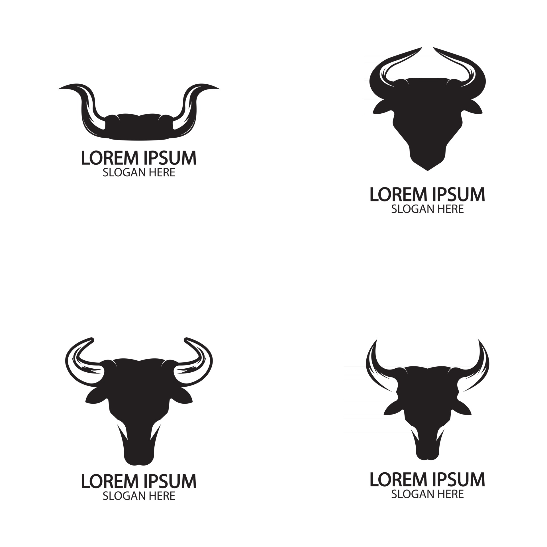 Bull horn logo and symbol template icons app 2492891 Vector Art at Vecteezy