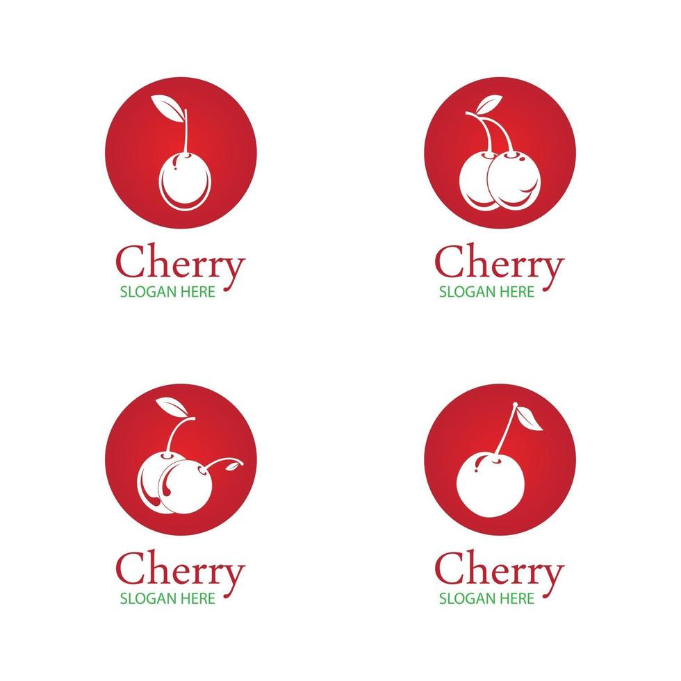 plantilla de diseño de logotipo de cereza vector