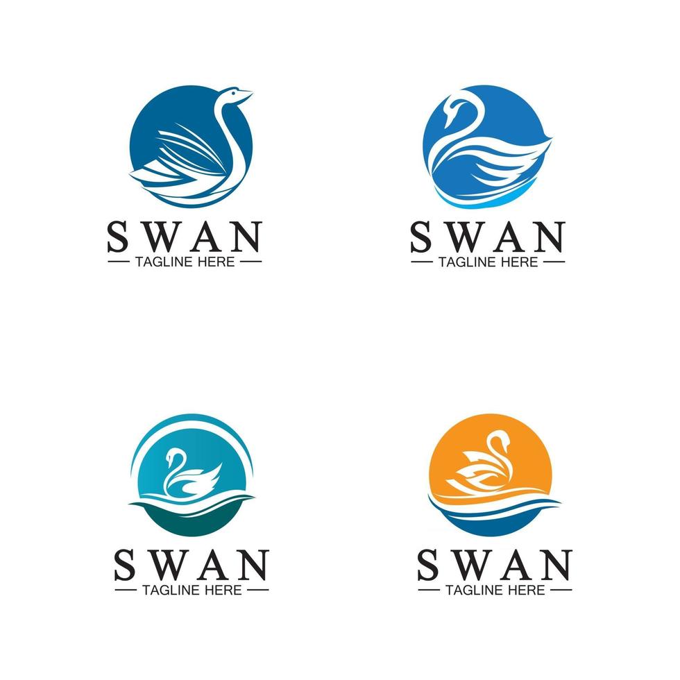 Swan logo icon vector illustration