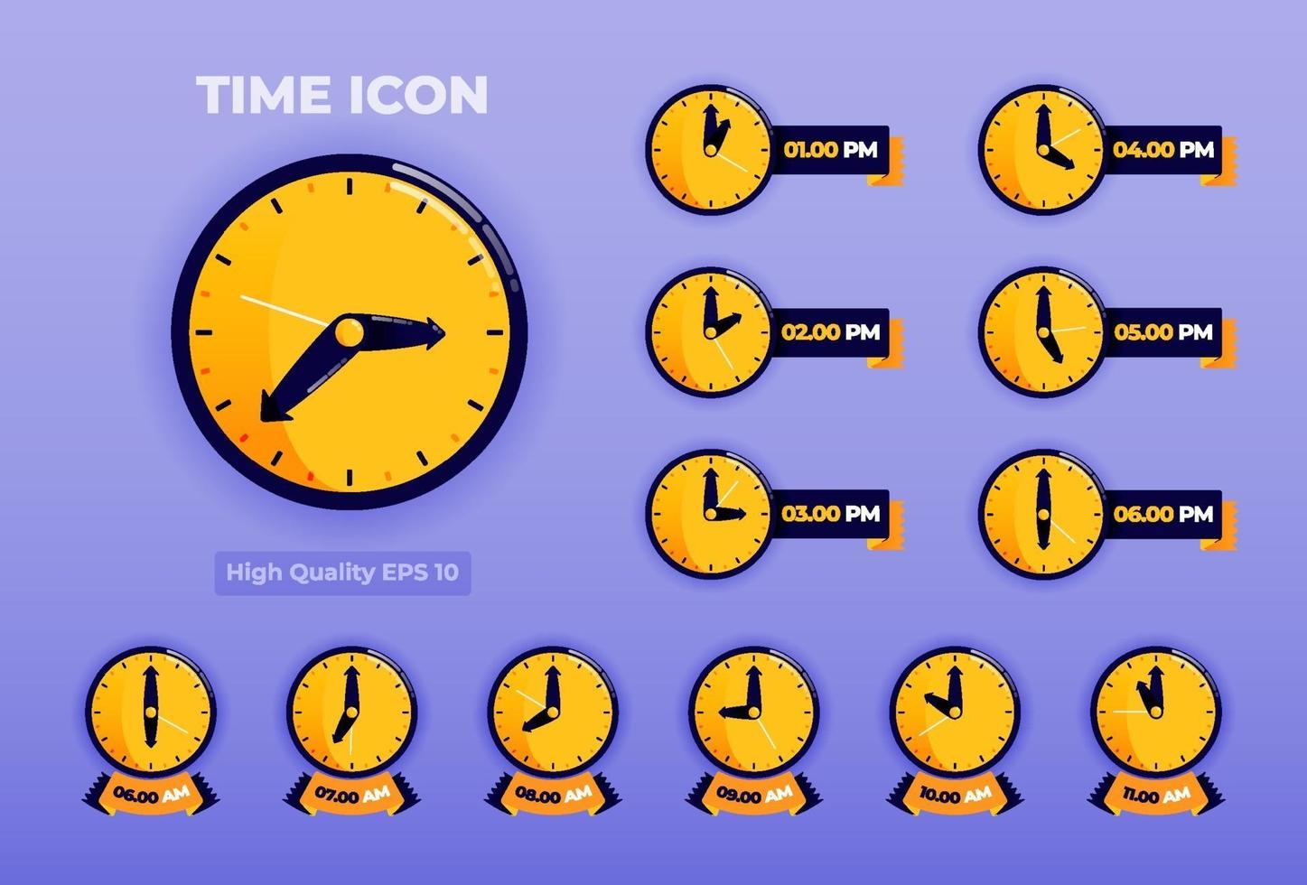 conjunto de iconos de tiempo vector