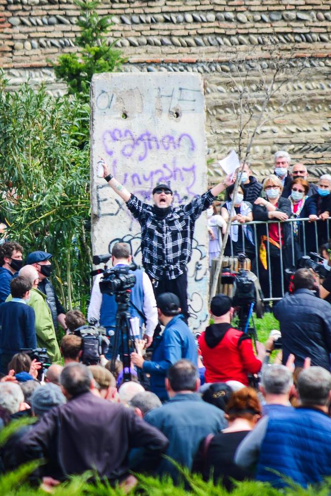 tbilisi, georgia 2021- demostración del aniversario de la tragedia de tbilisi foto