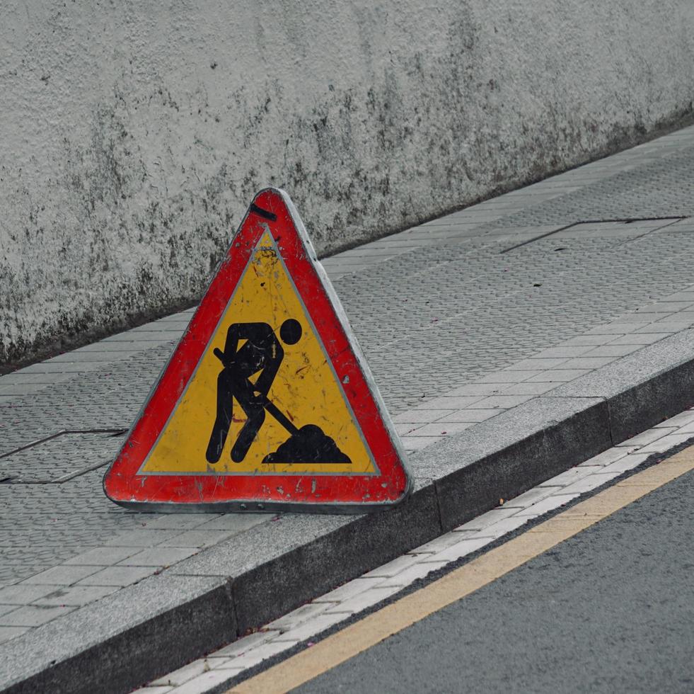 work zone traffic signal on the road photo