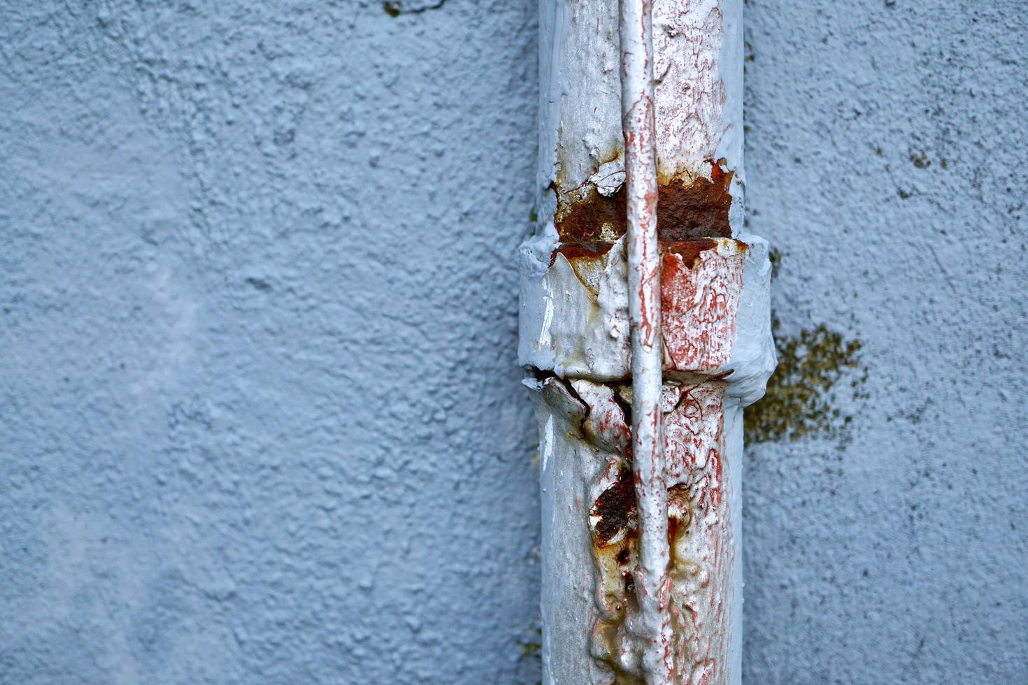 antiguo fondo de pared azul roto foto