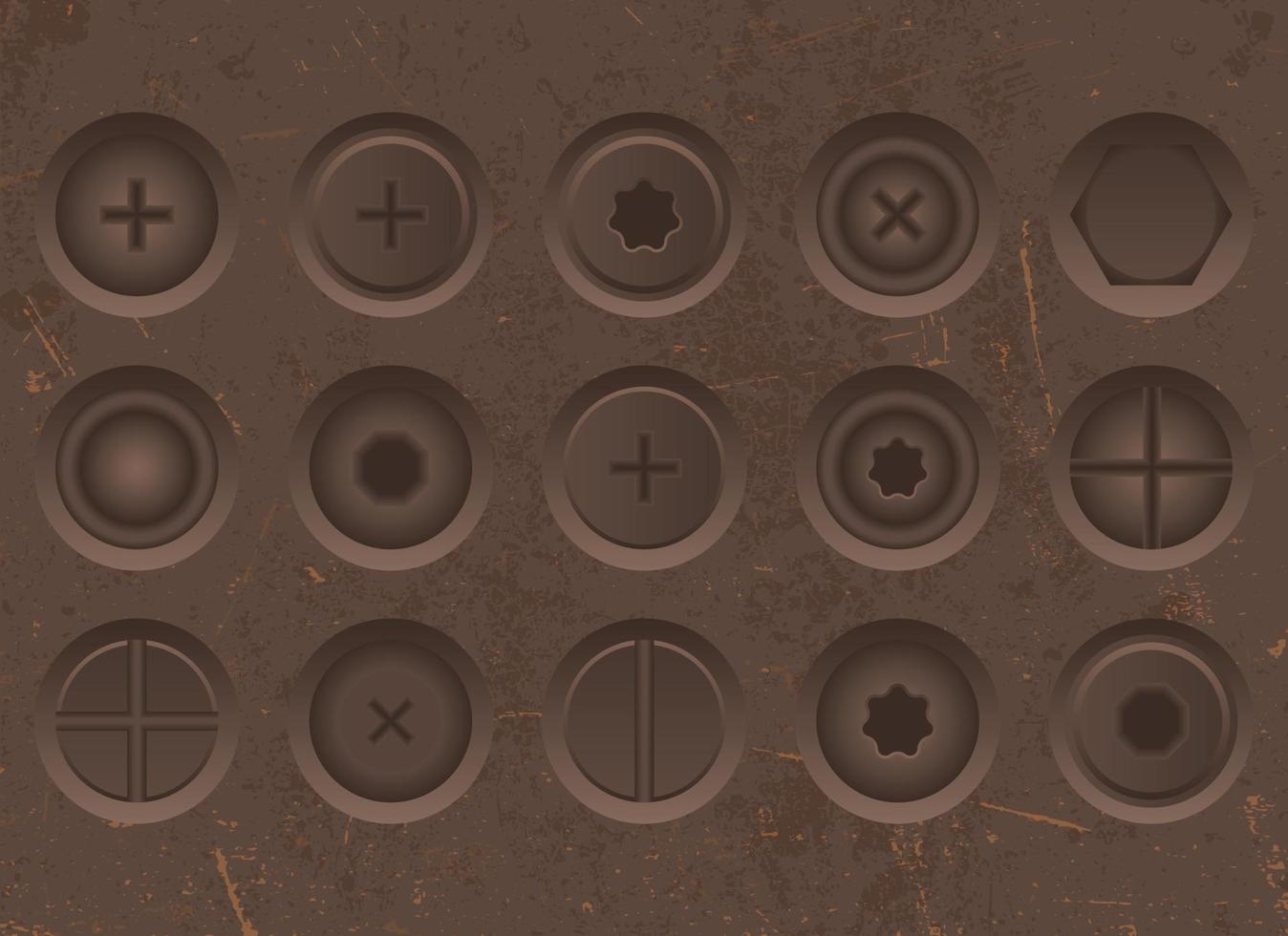 Bolts and nuts set vector illustration