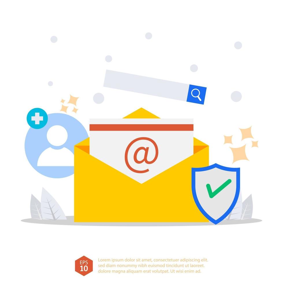 email inbox vector concept electronic message with add account
