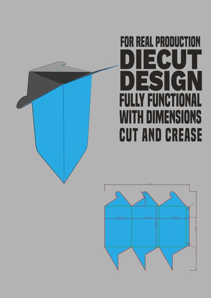 Triangular Box die cut triangular box dielines vector