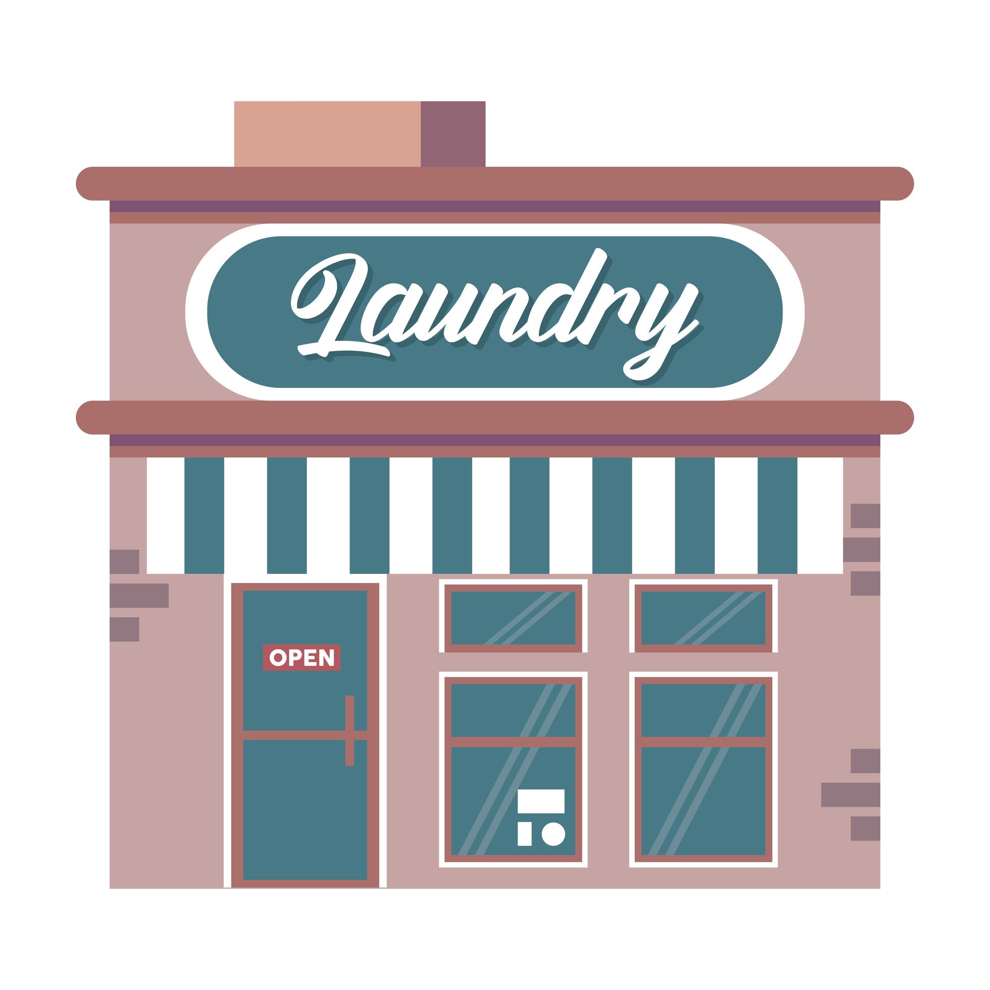 laundry building facade 2494080 Vector Art at Vecteezy