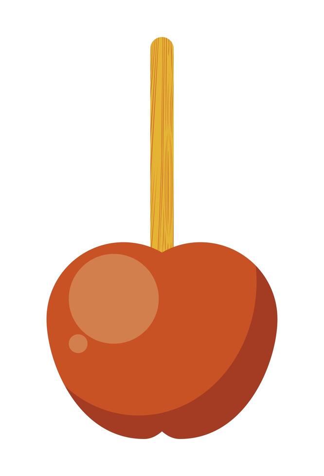 manzana con caramelo vector