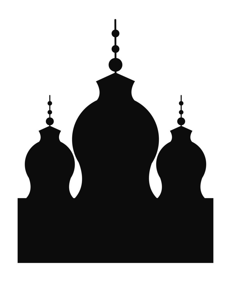 mosque temple silhouette vector