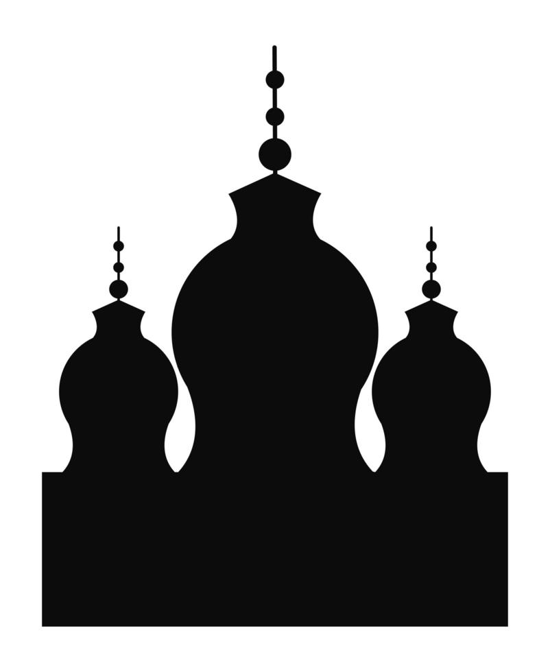 mosque temple silhouette vector