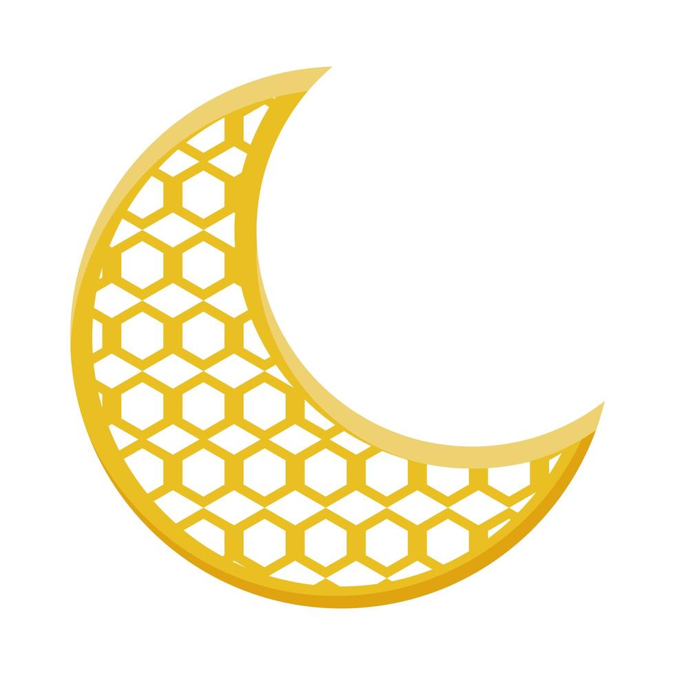 crescent moon golden vector