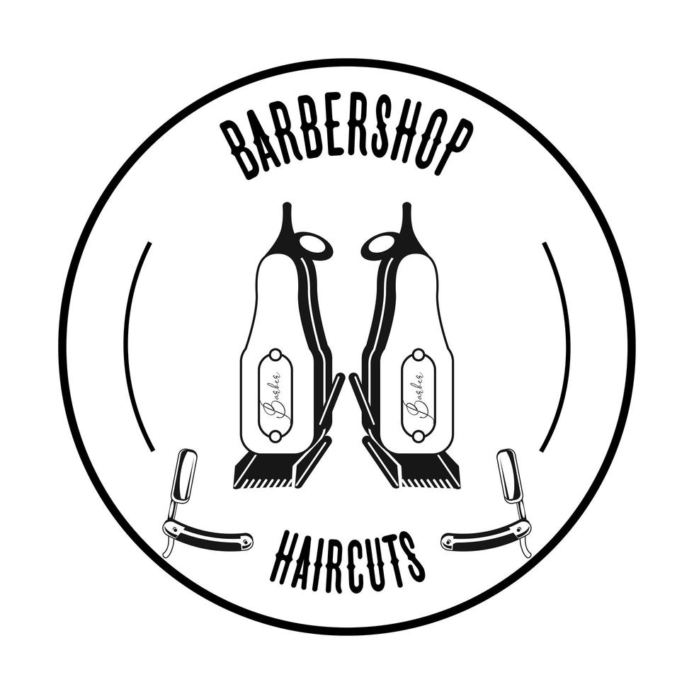 barber shop seal vector