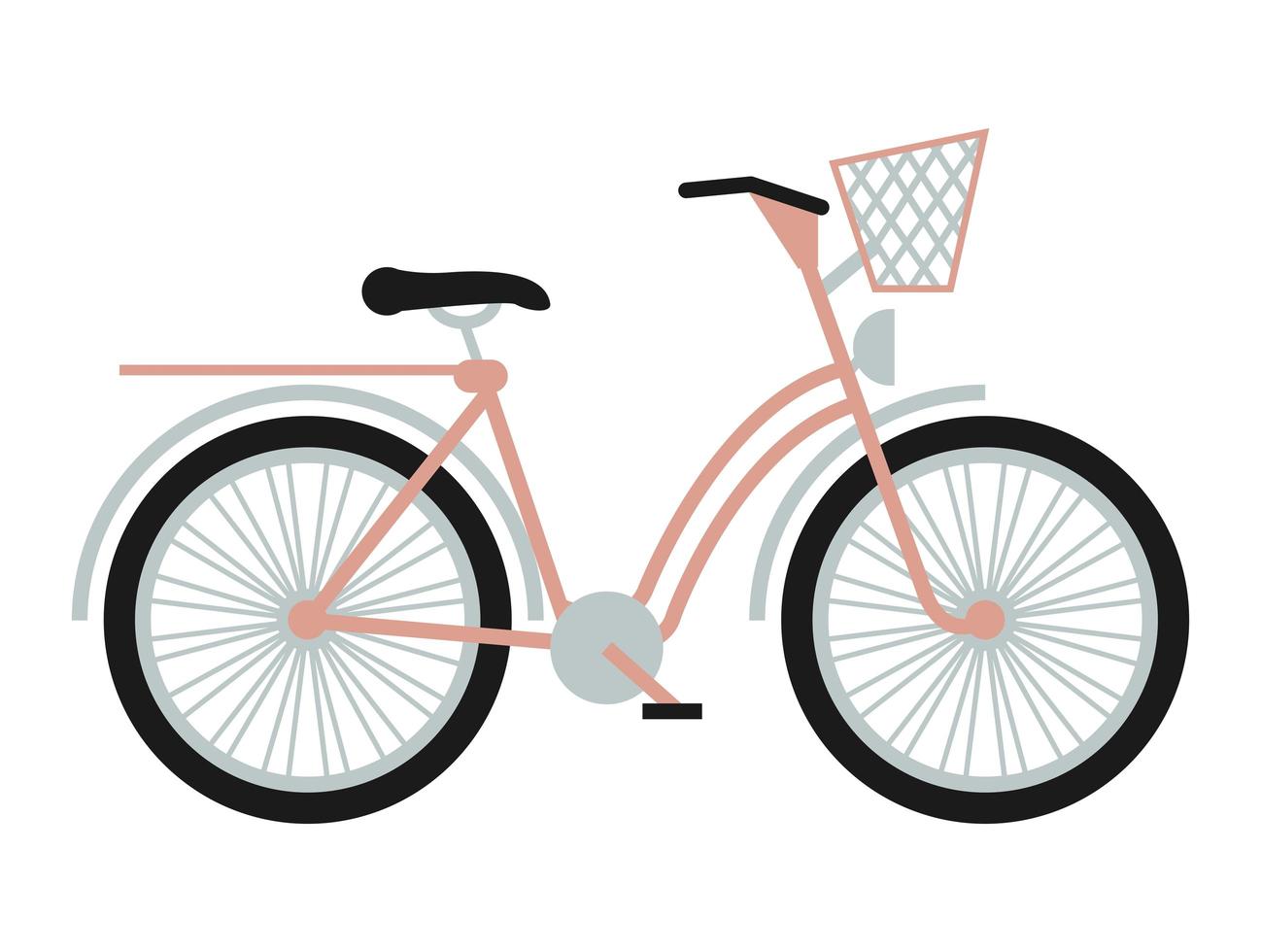 pink bicycle icon vector