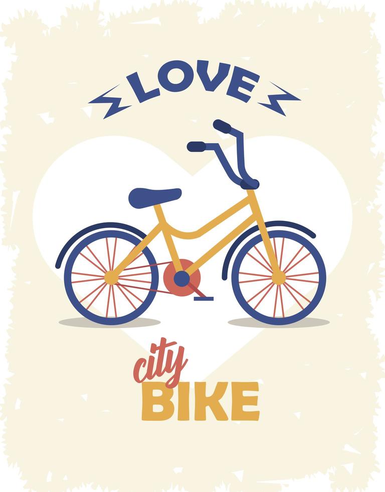 cartel de bicicleta de amor vector