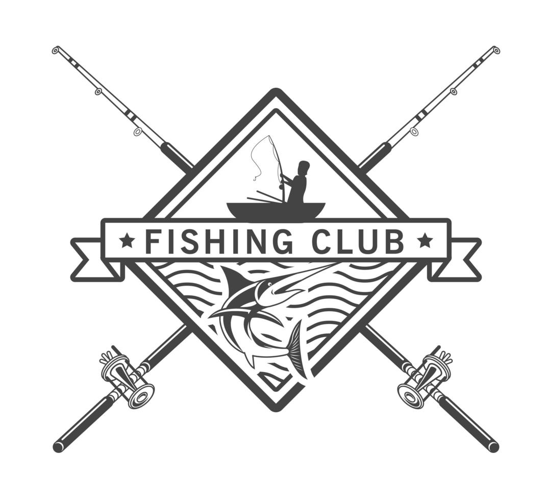 fisher and rods emblem vector