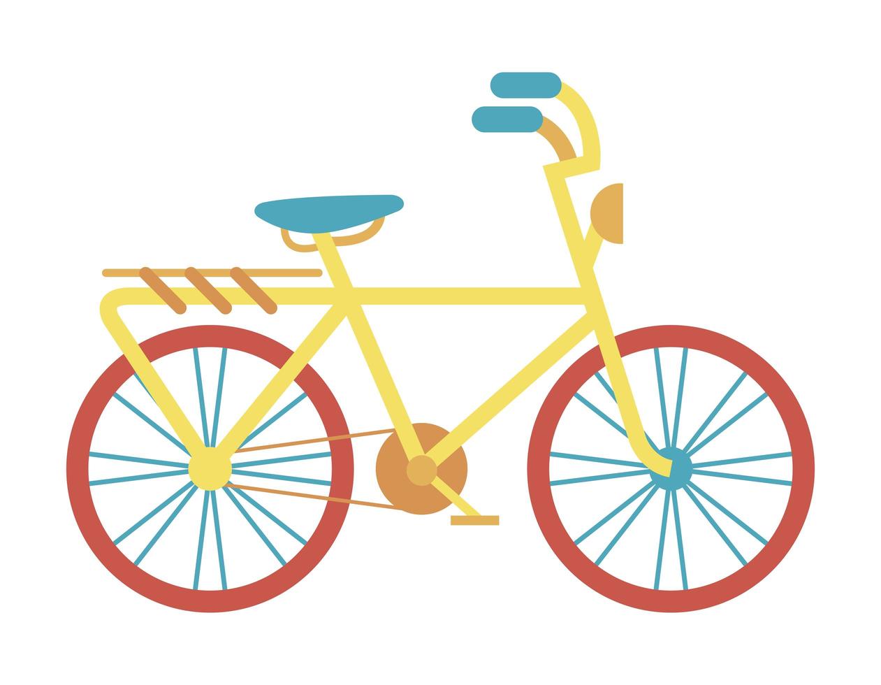 yellow bicycle icon vector