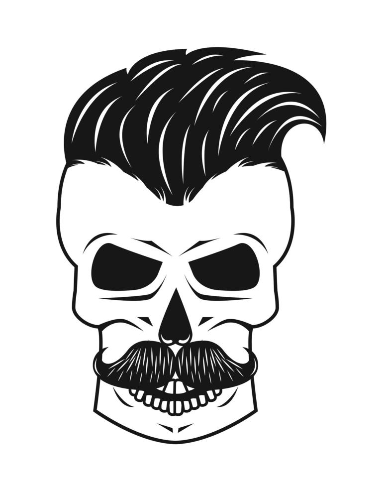 barbershop skull hipster vector