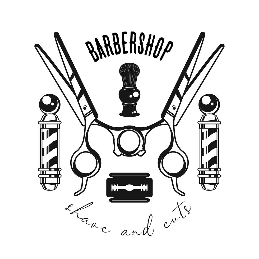 barber shop badge vector