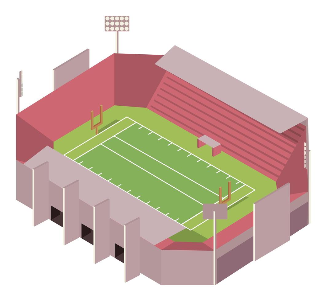 estadio de futbol isometrico vector