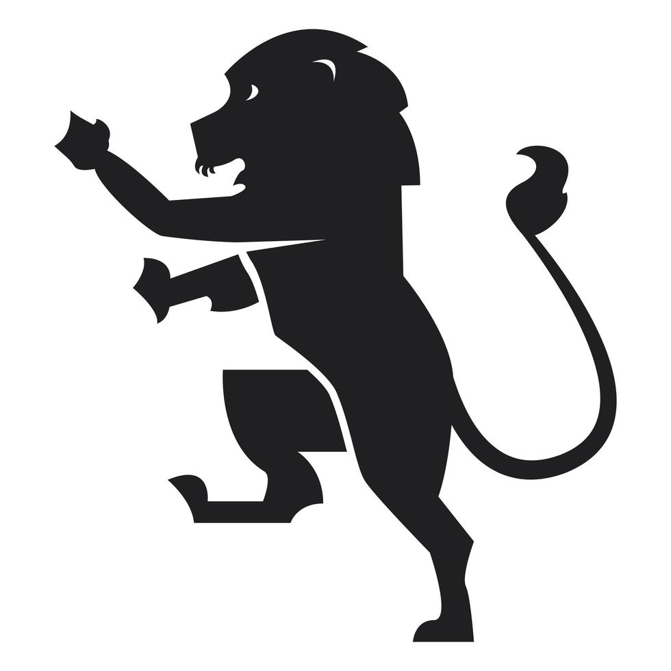 lion emblem silhouette vector