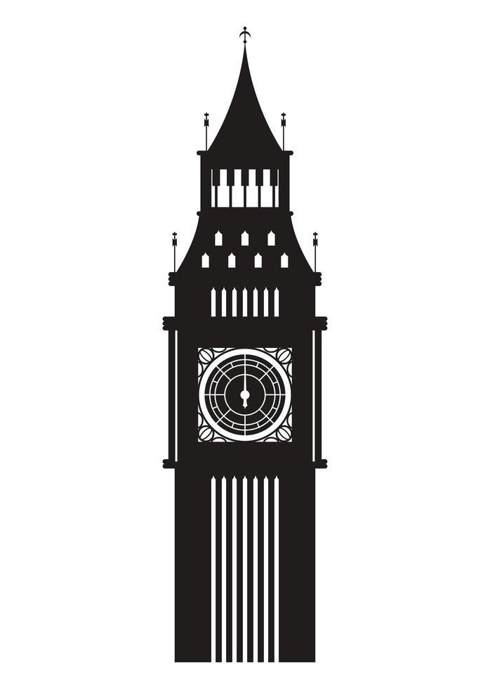 silueta de big ben vector