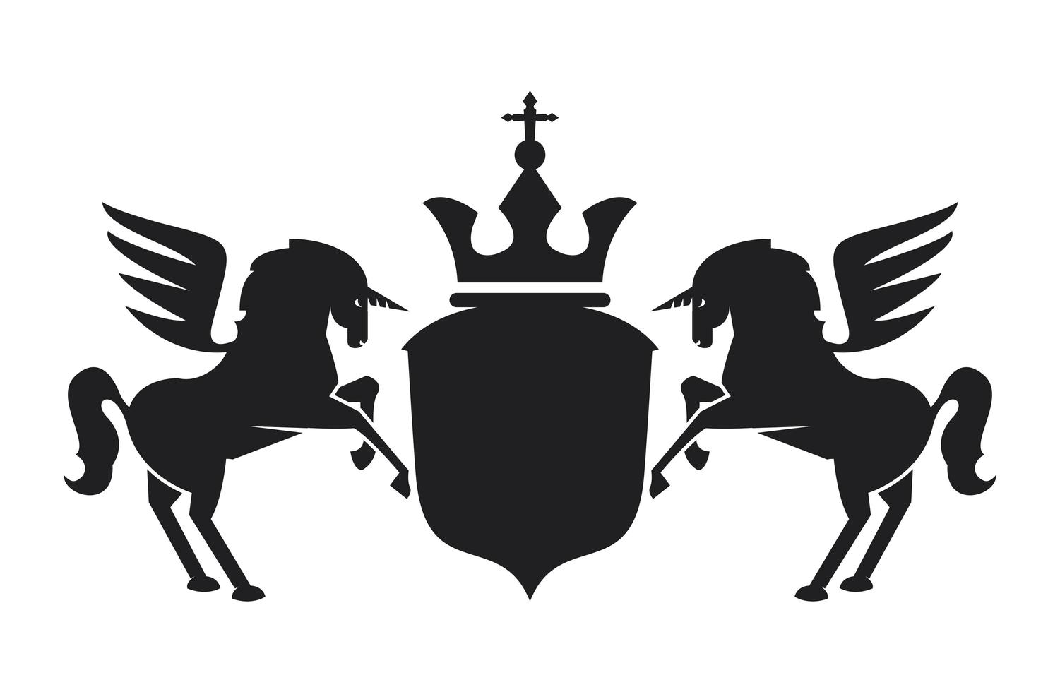 luxury emblem with pegasus vector