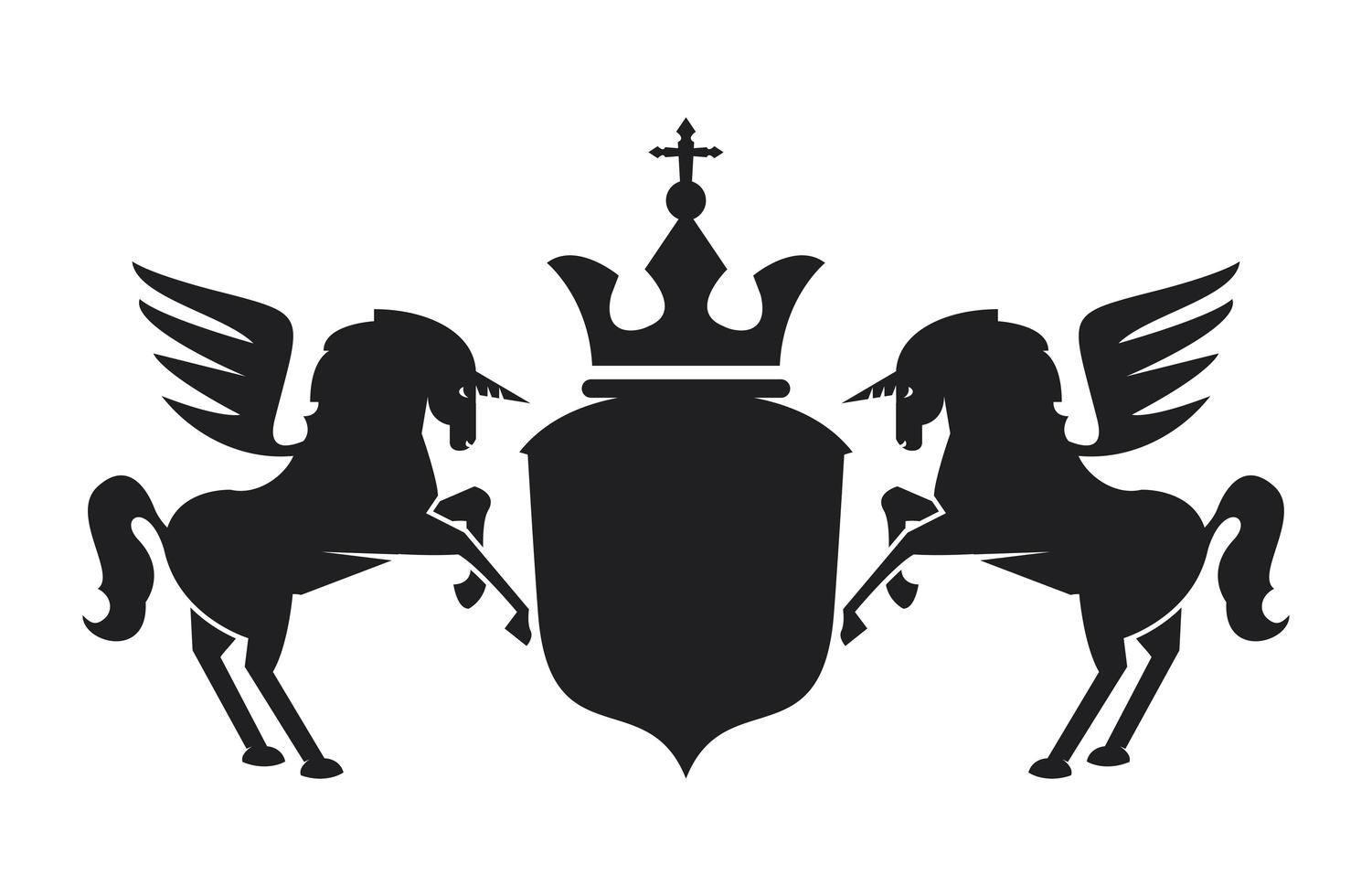 luxury emblem with pegasus vector