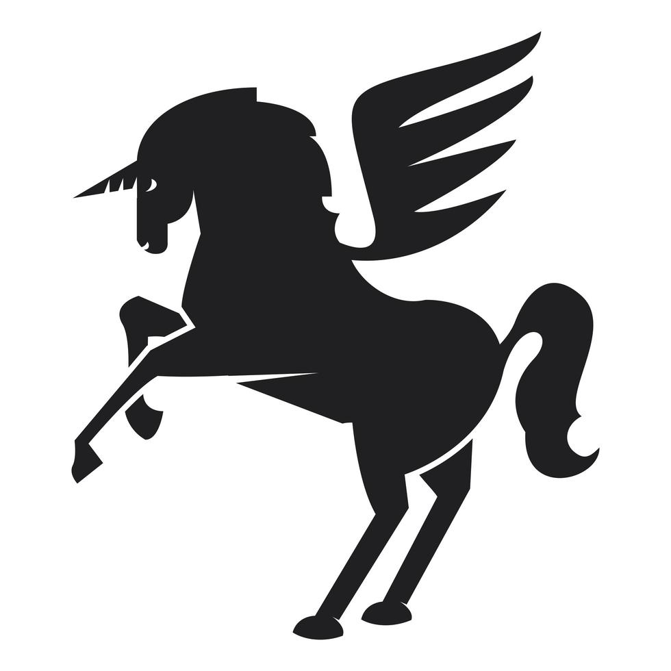 silueta del emblema de pegaso vector