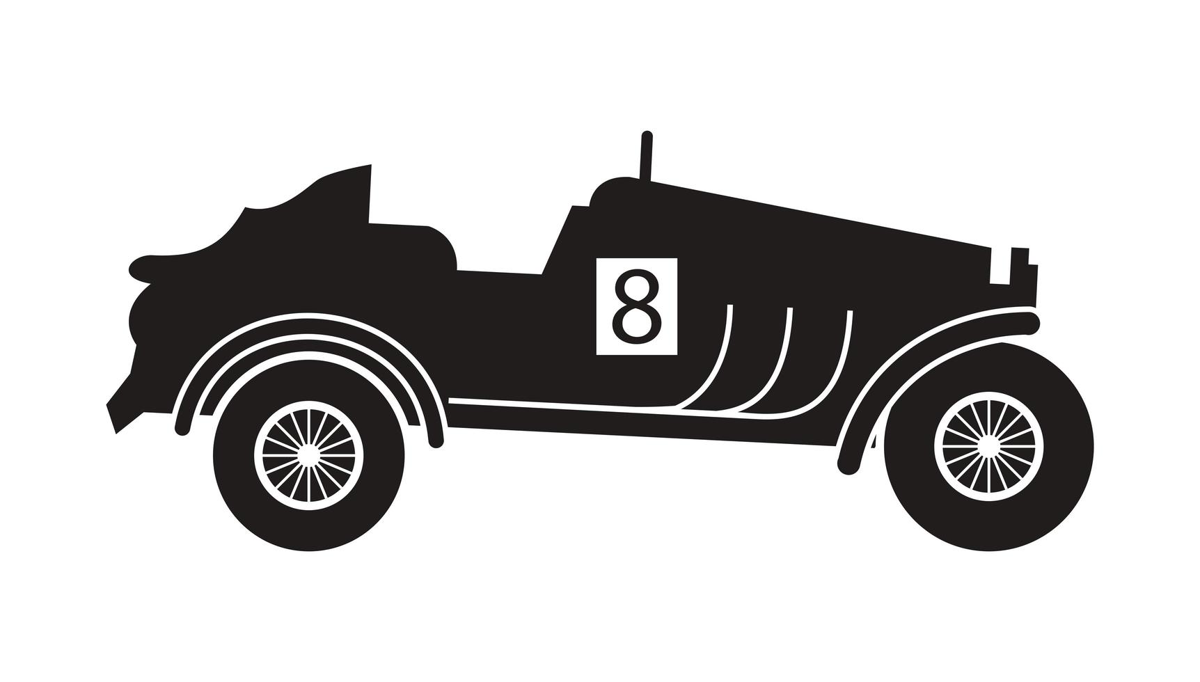 car racer silhouette vector