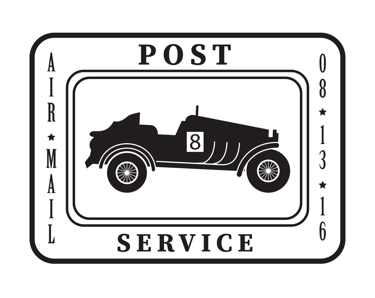 car postage seal vector