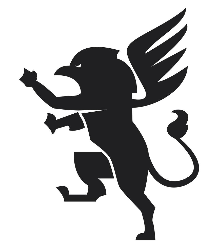 griffin emblem silhouette vector