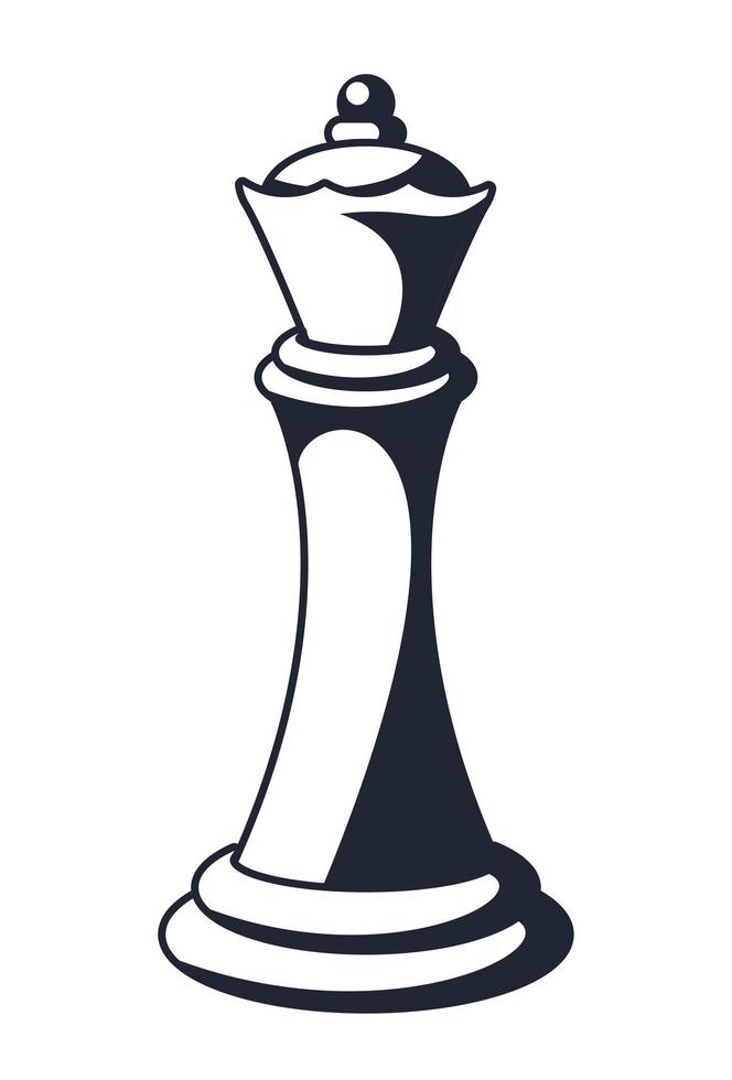 Vector Illustration Of Queen Chess Piece Game Of Chess - Peças De