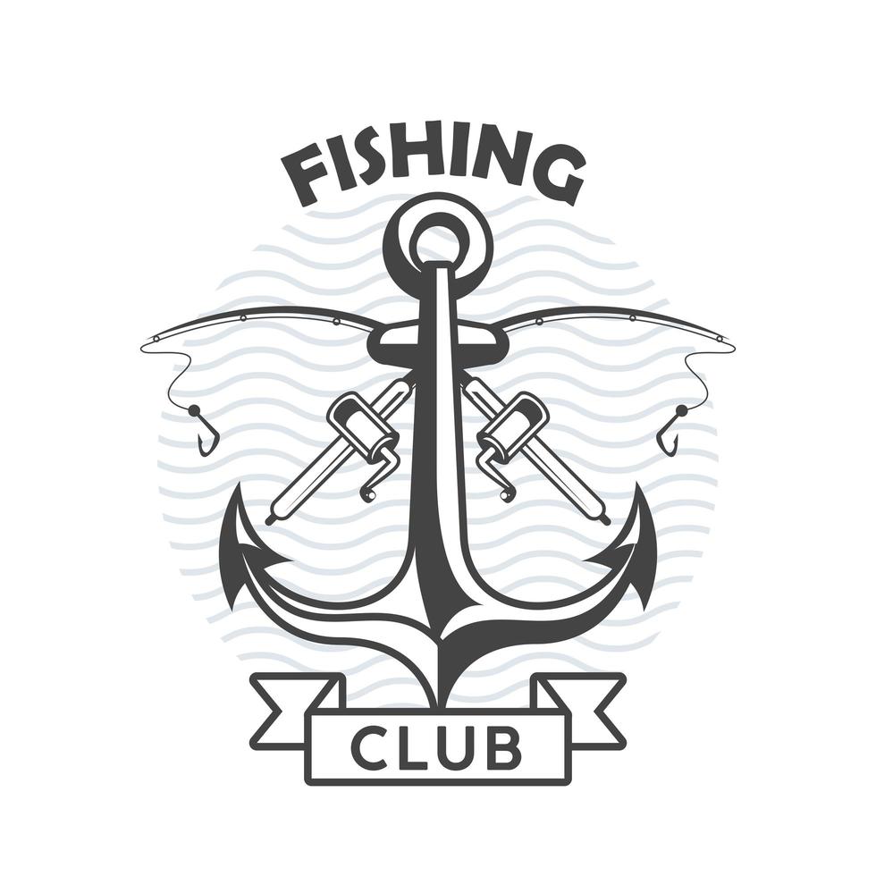 fishing club emblem vector