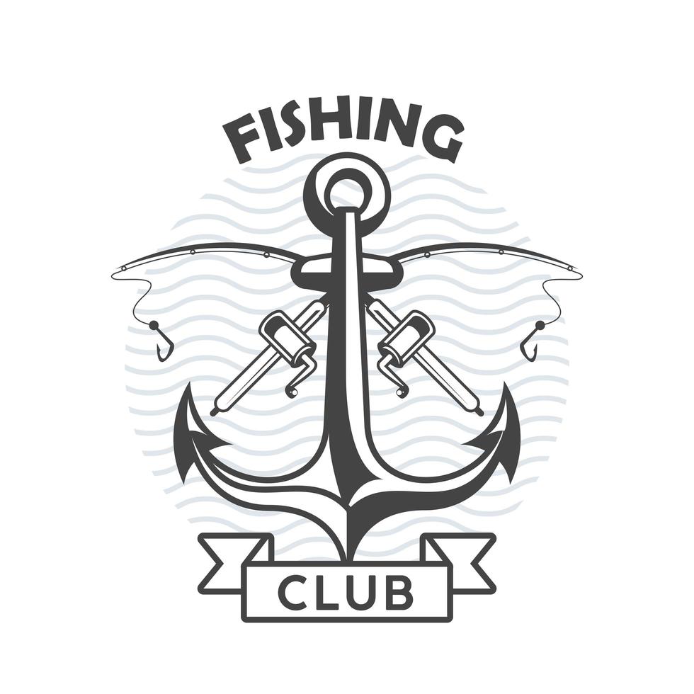 fishing club emblem vector