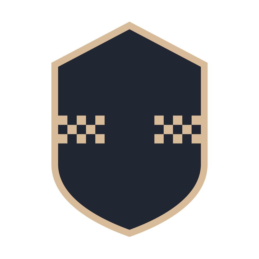 checkered in shield vector