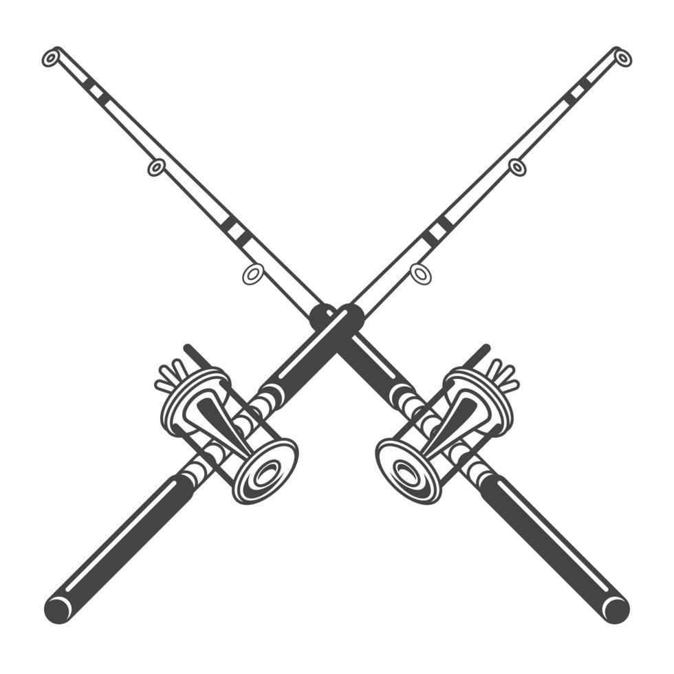 rods crossed fishing vector
