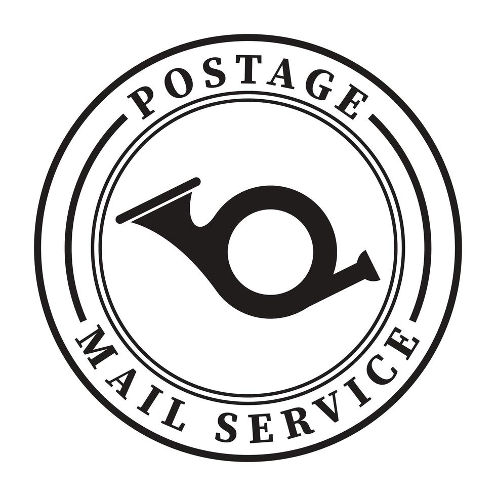 trumpet postage seal vector