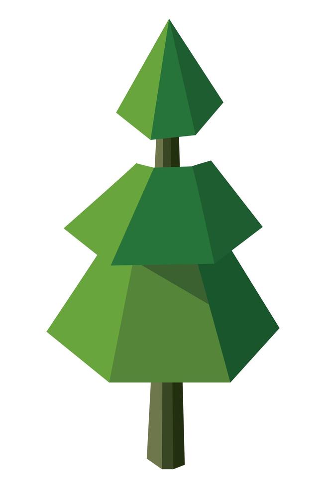 árbol de pino lowpoly vector