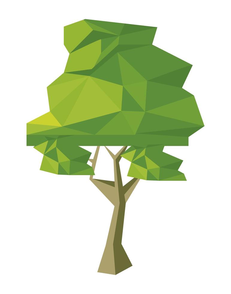 árbol verde lowpoly vector